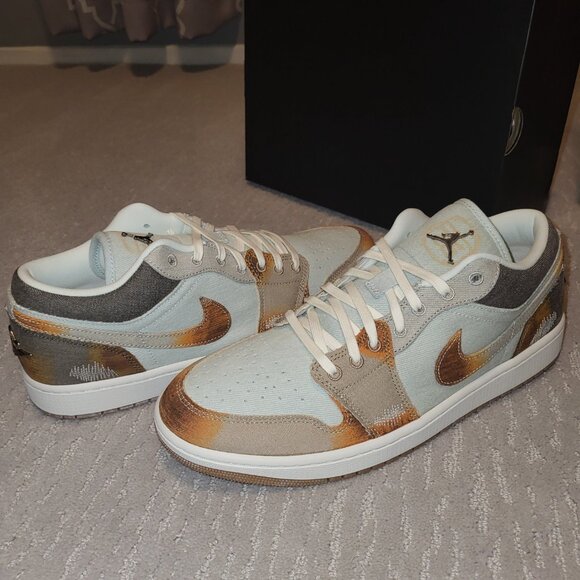Size 12 - Jordan 1 Low SE Multi Color Sail Distressed IM6664-991 AUTHENTIC NEW! - Picture 4 of 11